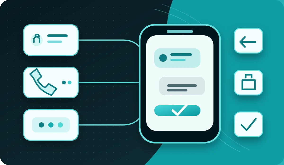 Tre mulige SMS-avsendere leder til en mobil: et bedriftsnavn, et svarbart nummer og et kortnummer.